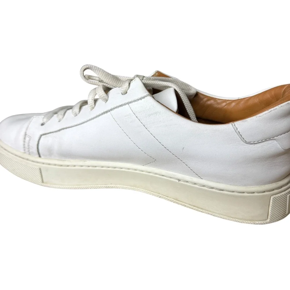 Armando Cabral Smart Minimalist Quiet Luxury Leather Sneakers White 9.5
